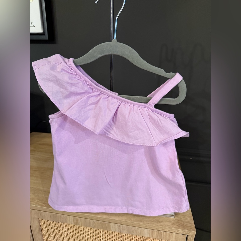 NWOT • 2T • Janie and Jack Ruffle Shoulder Top Lavendar - Picture 3 of 4
